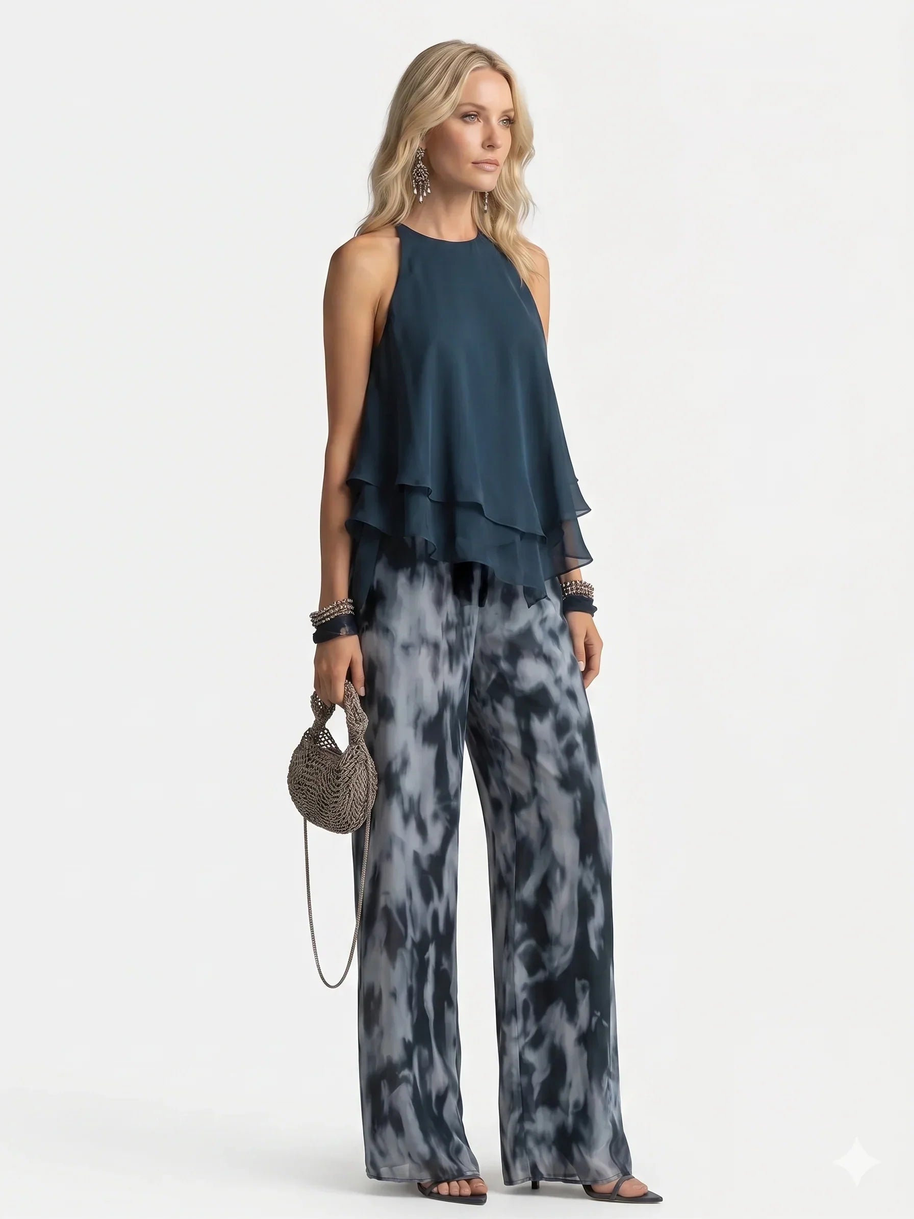 Elegant two-piece chiffon set