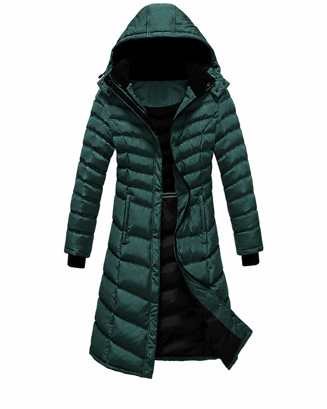 Elora™ | Longline Hooded Winter Puffer Coat