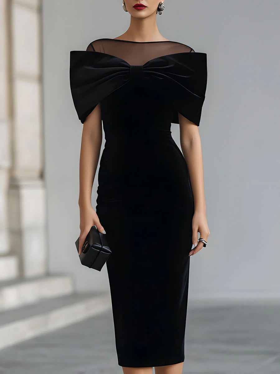 Raina™ Elegant Suede Midi Dress