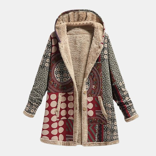 Scarlet |  Burgundy Geometric Coat  — Final Edit