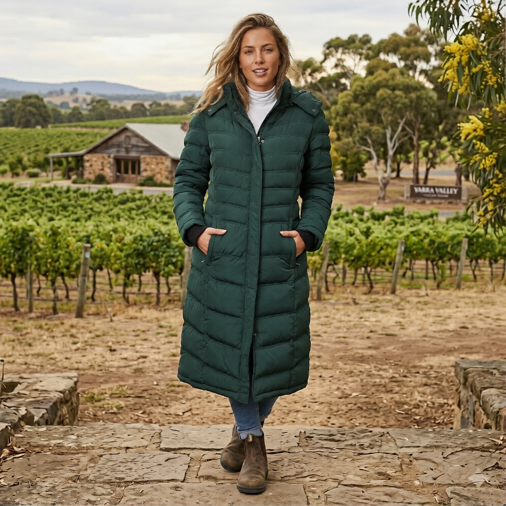 Elora™ | Longline Hooded Winter Puffer Coat