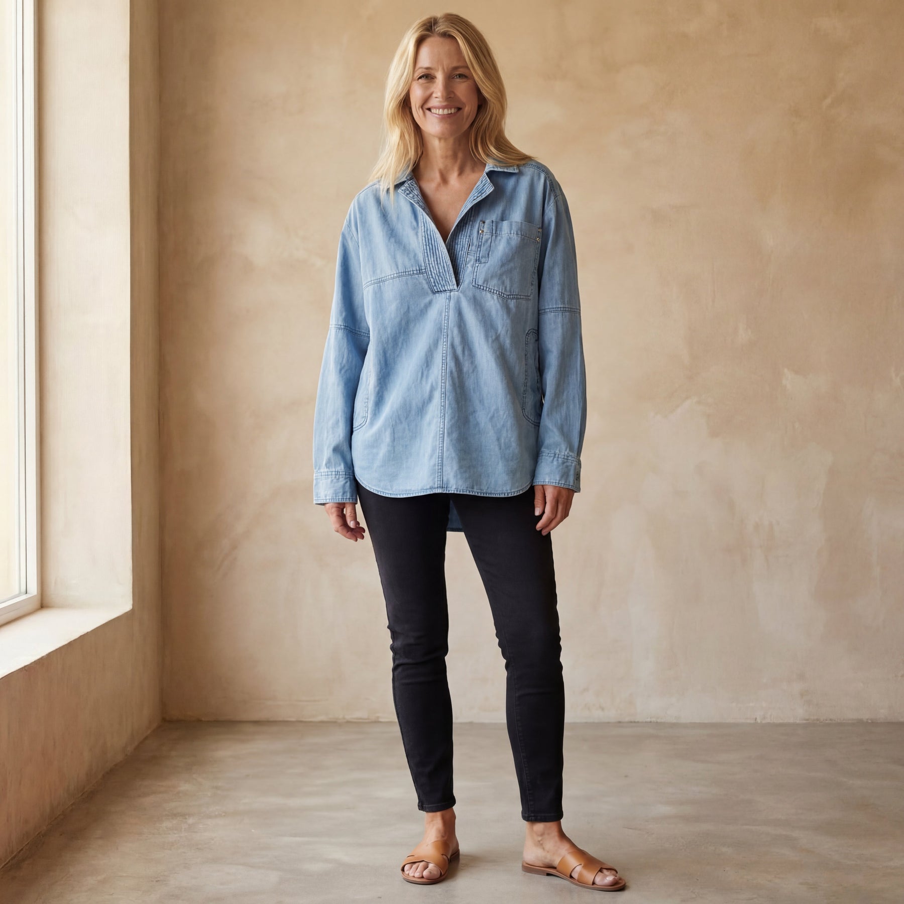 MIERESA - Oversized Denim Pullover