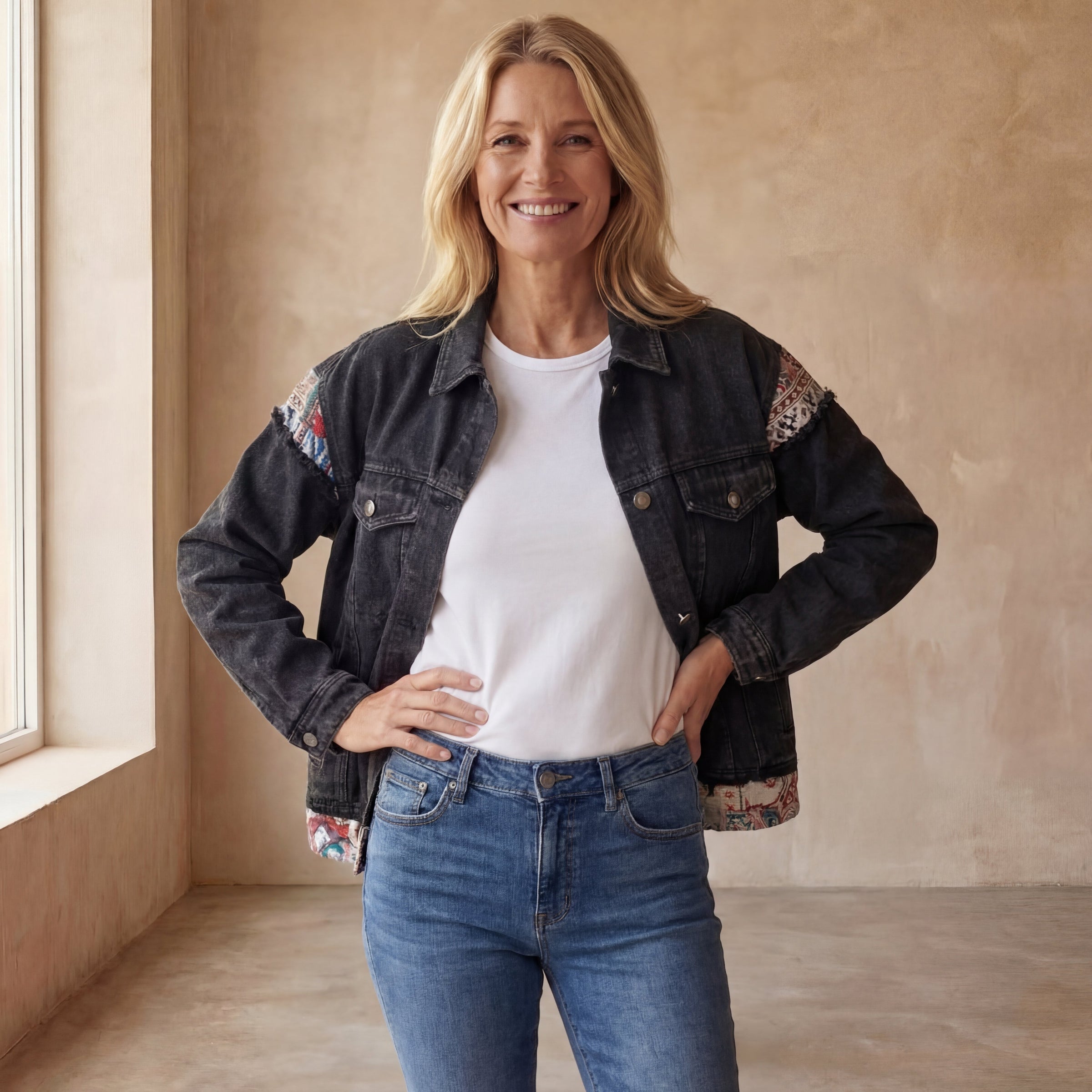 EVA - Denim Patchwork Casual Jacket