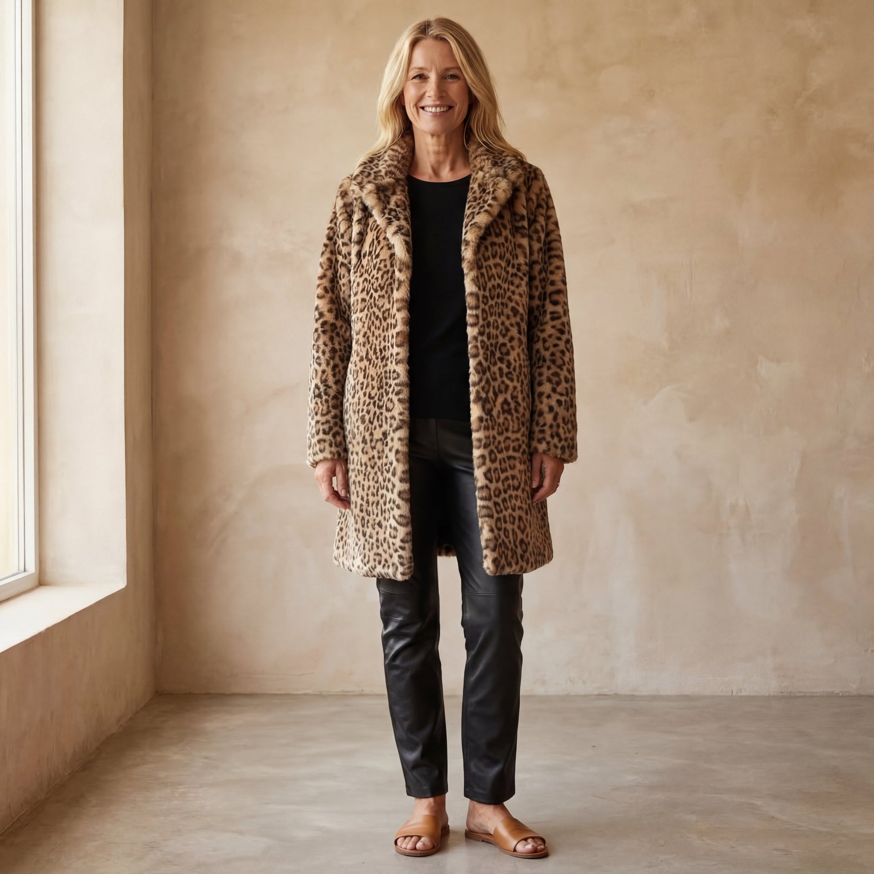 LEIA - Leopard Long Soft Jacket