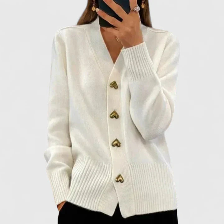 Lianne | Knitted Cardigan with Heart-Shaped Buttons