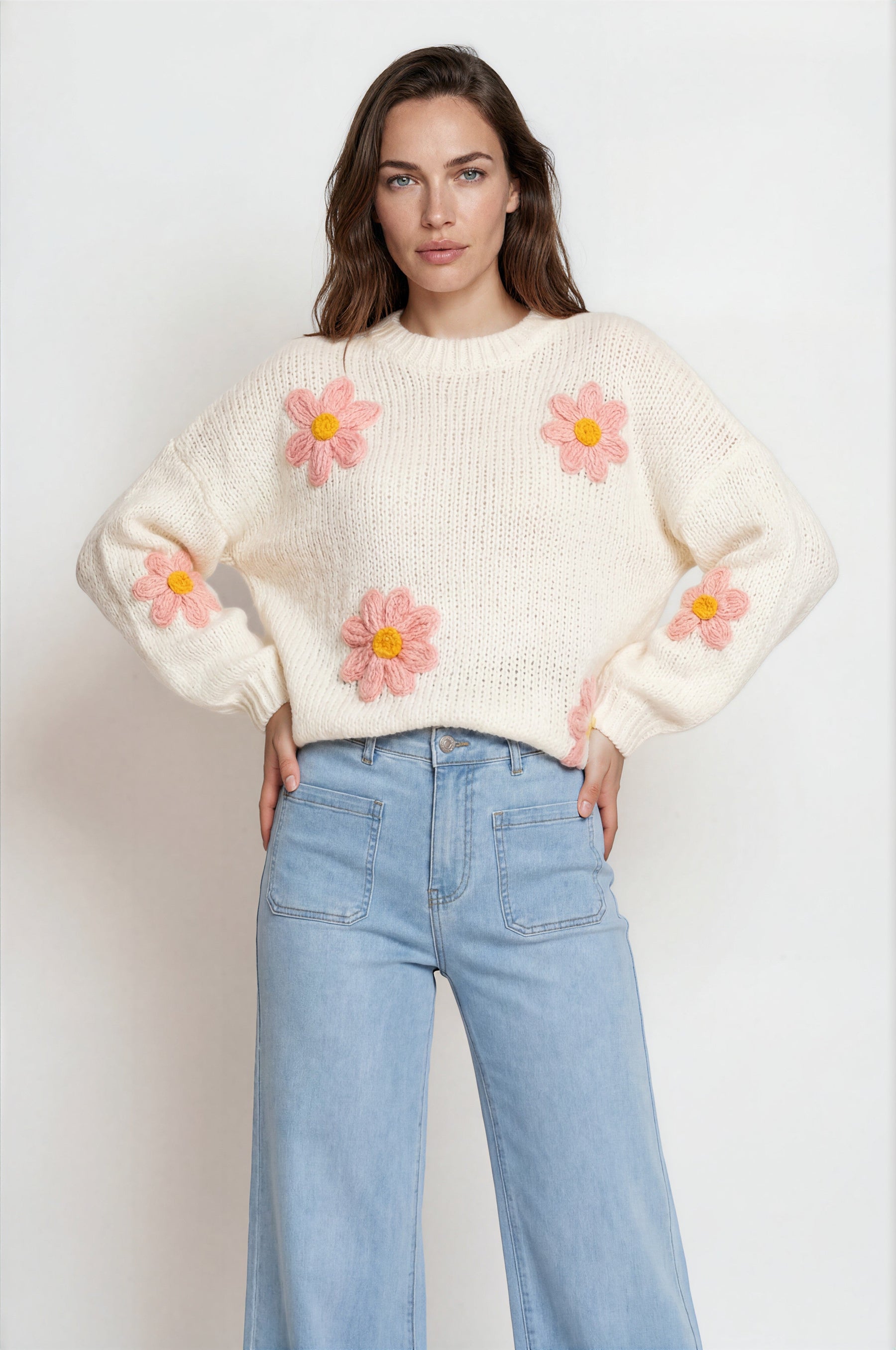 Cindy Wide Leg Jeans in Light Denim