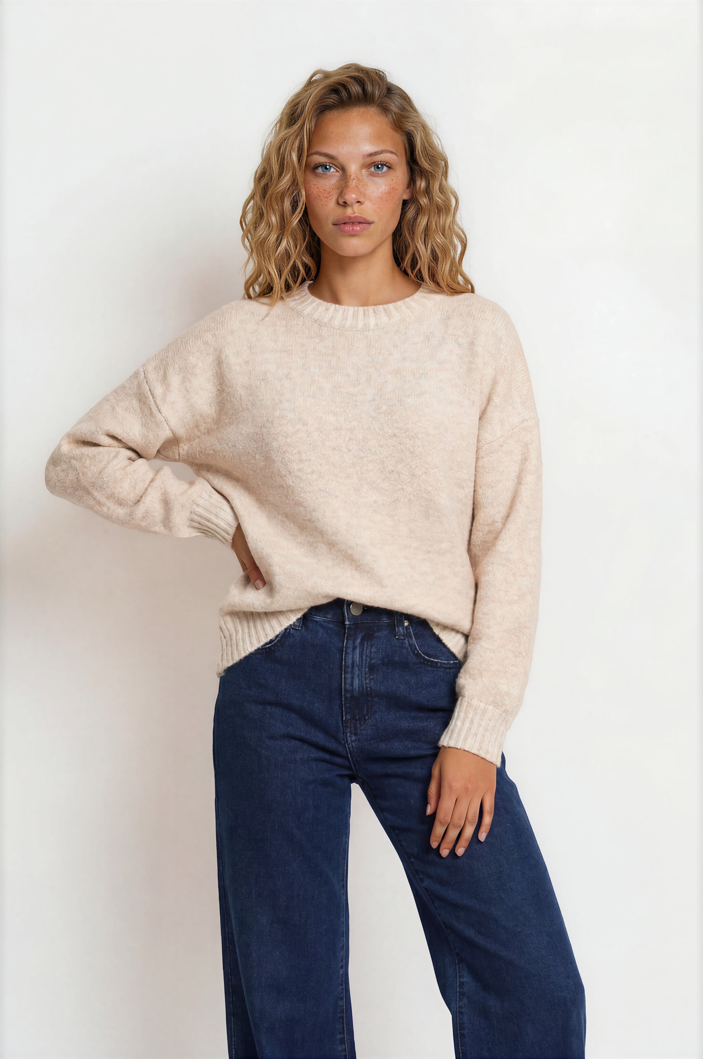Jesse Jeans - High Waisted Wide Leg Jeans in Dark Denim