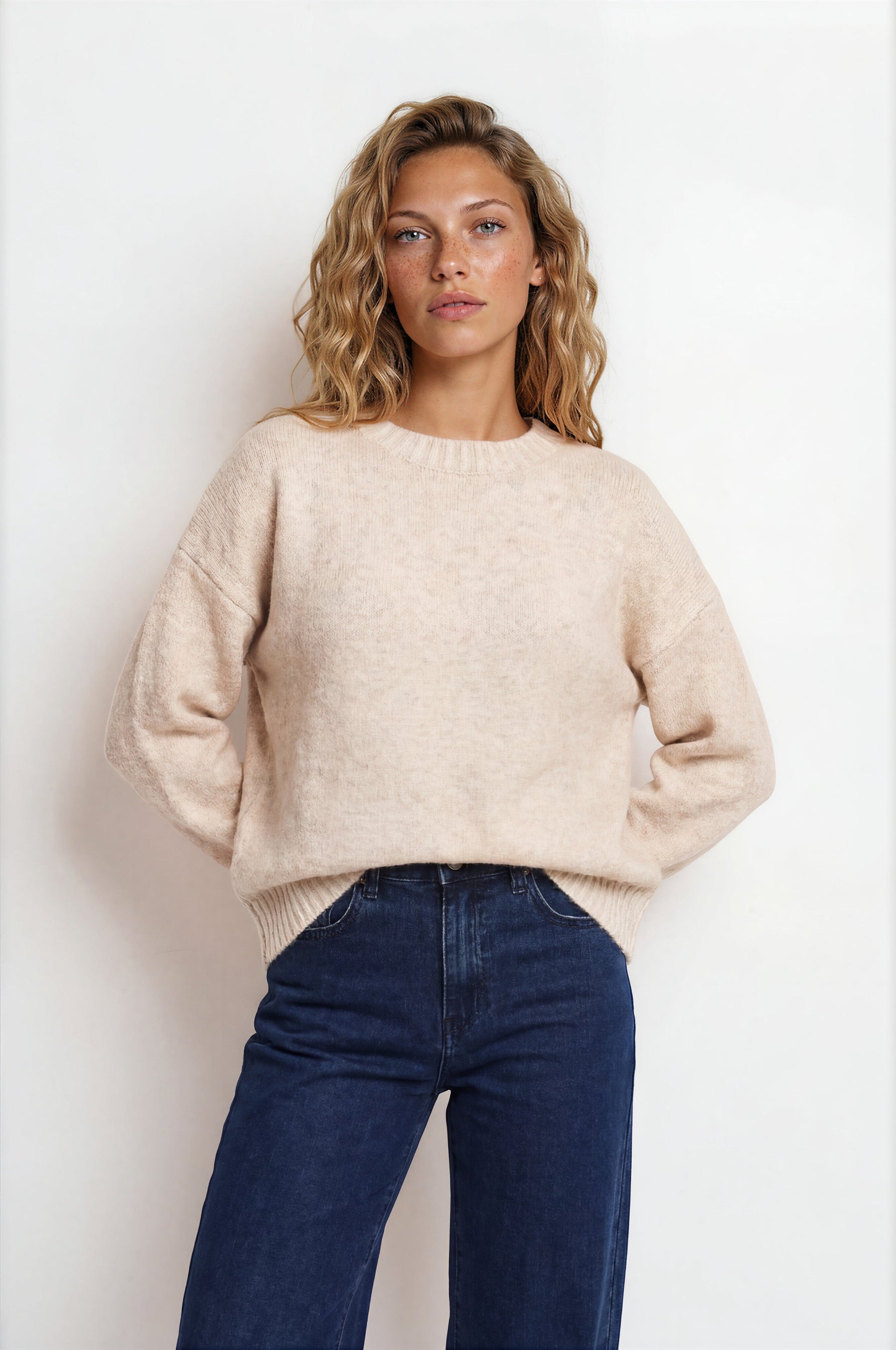 Jesse Jeans - High Waisted Wide Leg Jeans in Dark Denim