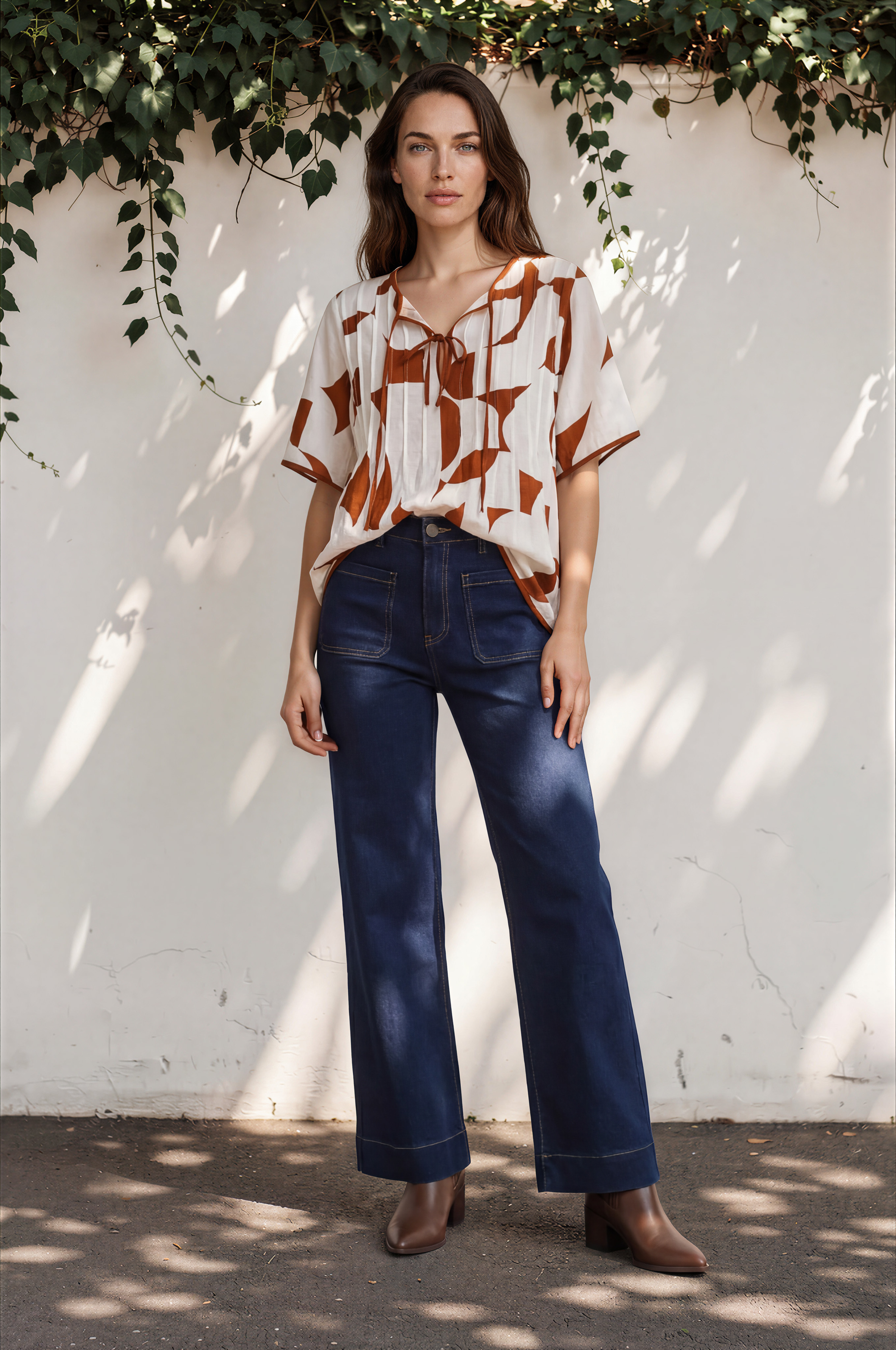 Cindy Wide Leg Jeans in Indigo
