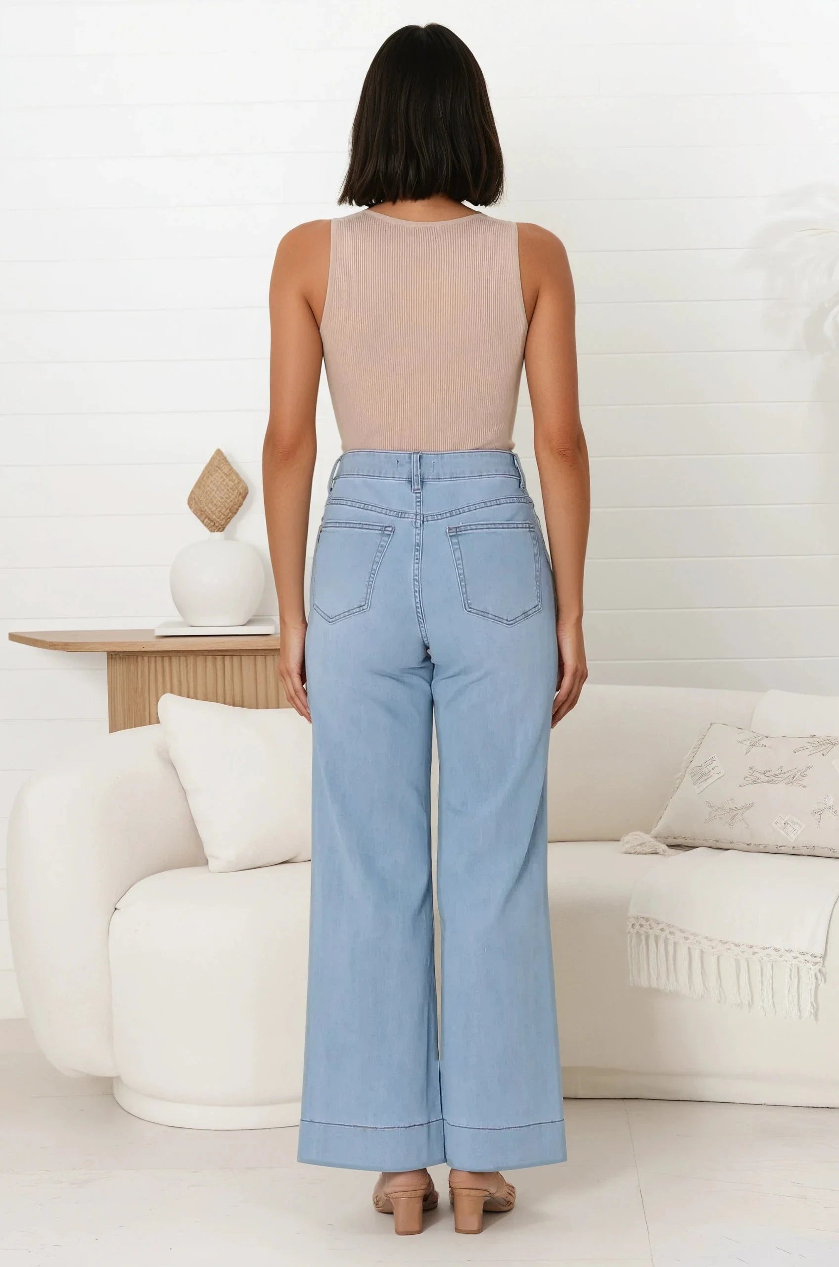 Cindy Wide Leg Jeans in Light Denim
