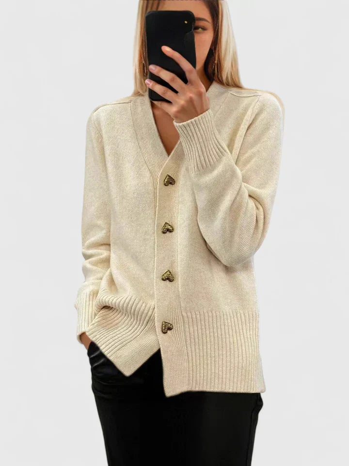 Lianne | Knitted Cardigan with Heart-Shaped Buttons