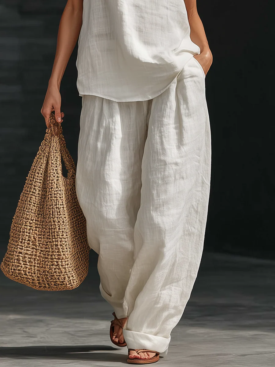 Zoe™ | Sleeveless Set with Wide Pants