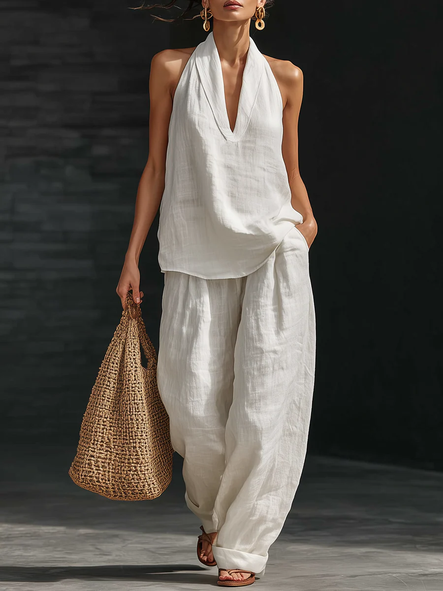 Zoe™ | Sleeveless Set with Wide Pants