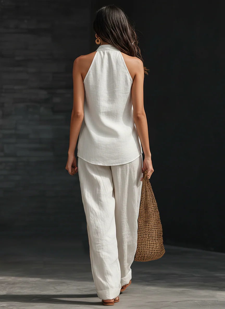 Zoe™ | Sleeveless Set with Wide Pants