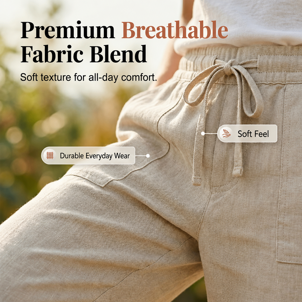 Laluna® | Women's Cotton & Linen Shorts