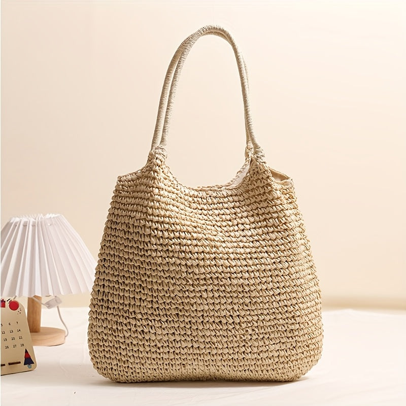 Melissa | Light Camel Woven Straw Crossbody Bag