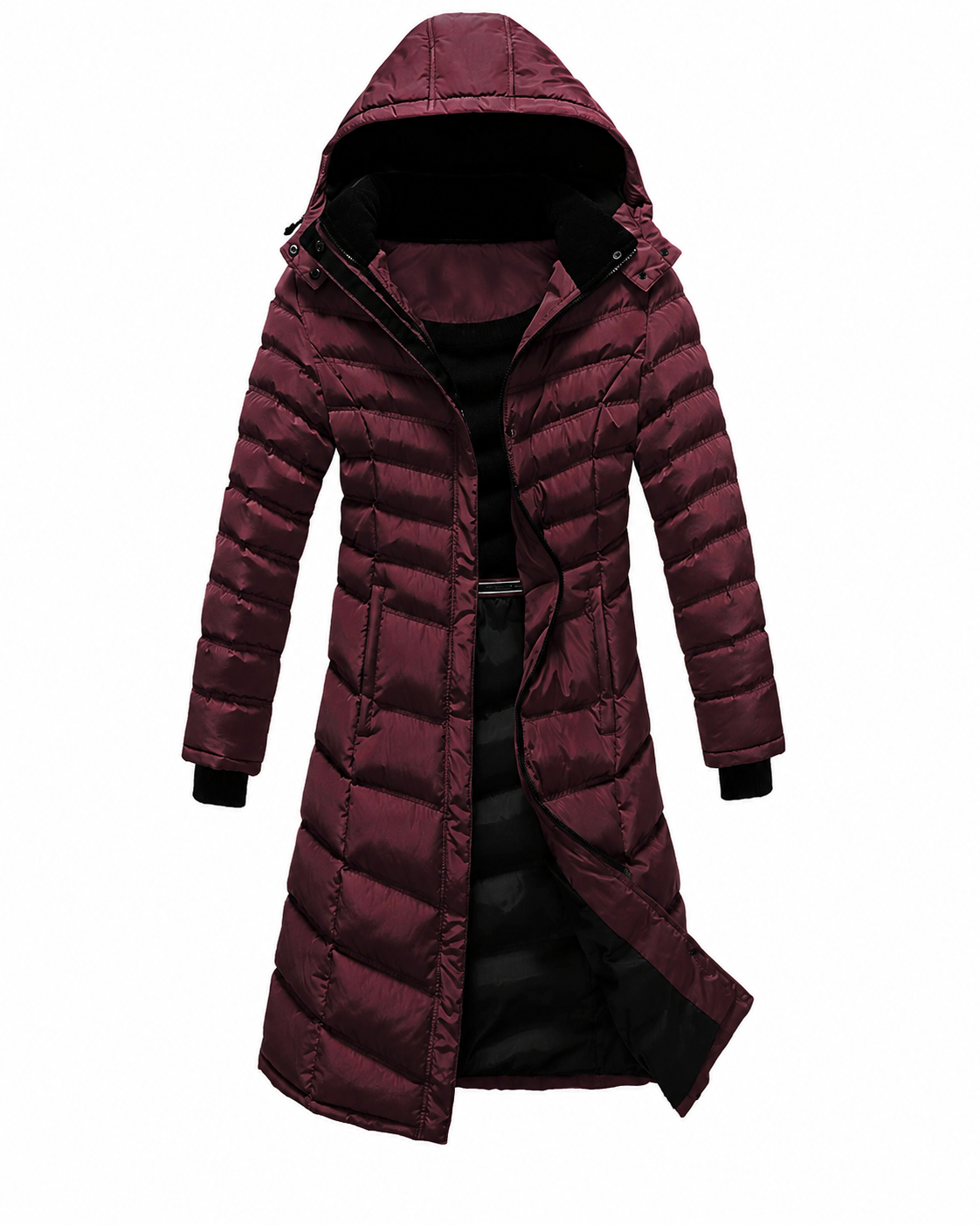 Elora™ | Longline Hooded Winter Puffer Coat