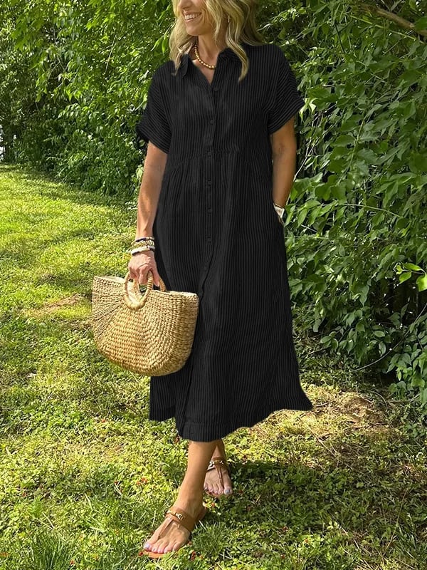Women striped pocket dress