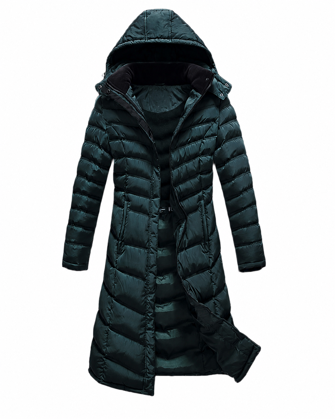 Elora™ | Longline Hooded Winter Puffer Coat
