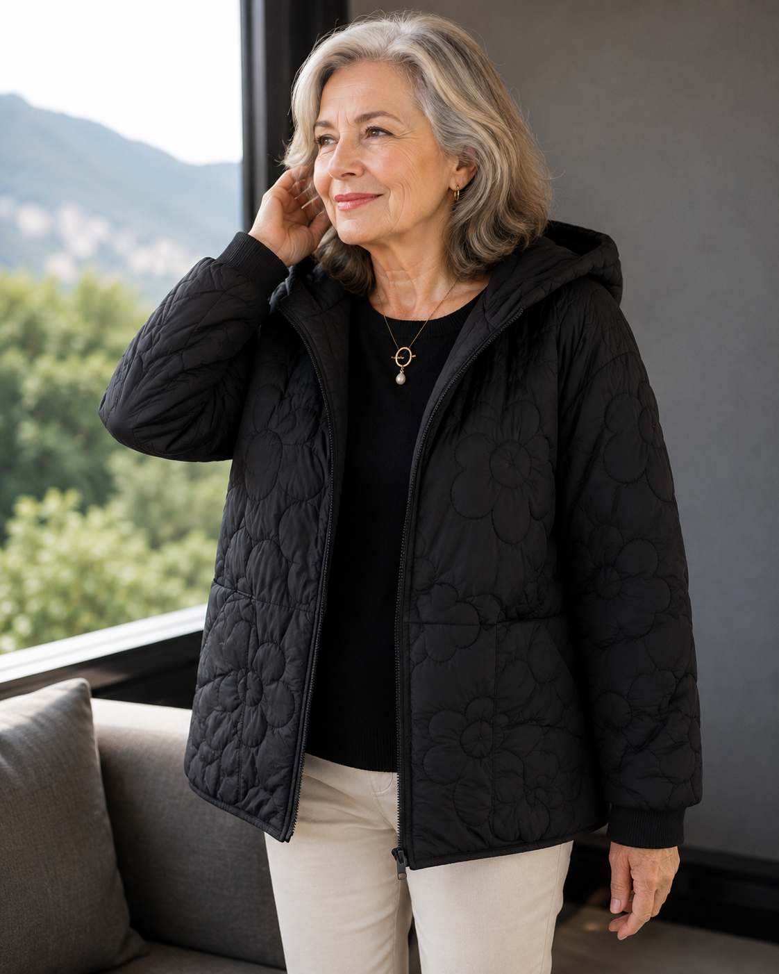 Evelyn™ | Elegant Floral Quilted Jacket