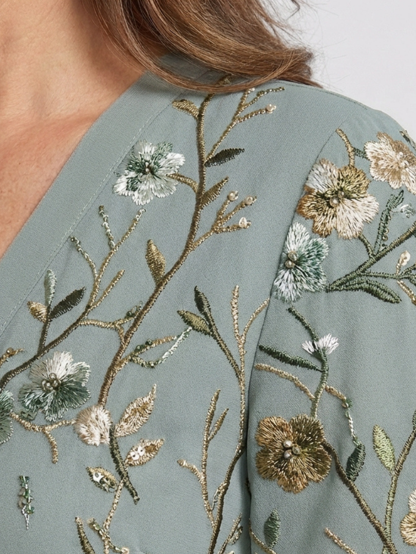 Stella & Grace™ | Floral V Neck Short Sleeve Maxi Dress