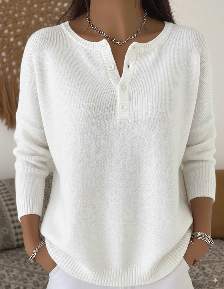 Victoria Madison™ | Calm Button-Up Jumper