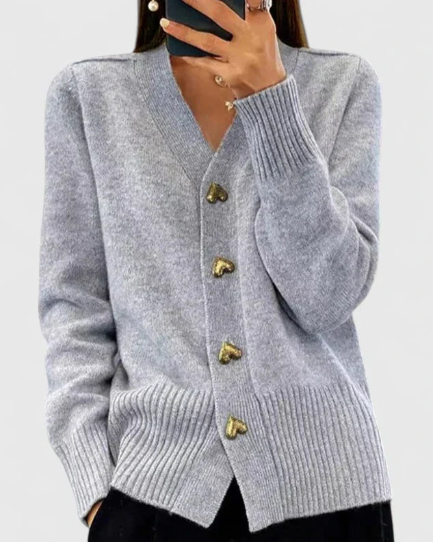 Lianne | Knitted Cardigan with Heart-Shaped Buttons