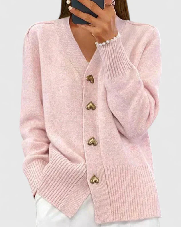 Lianne | Knitted Cardigan with Heart-Shaped Buttons