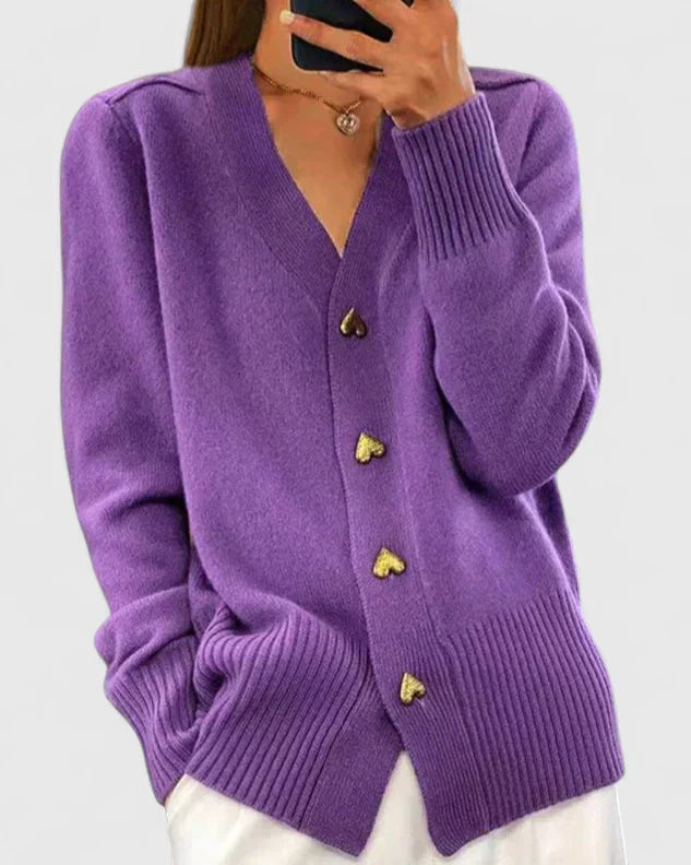 Lianne | Knitted Cardigan with Heart-Shaped Buttons