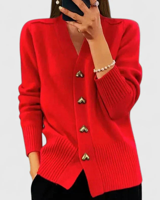 Lianne | Knitted Cardigan with Heart-Shaped Buttons