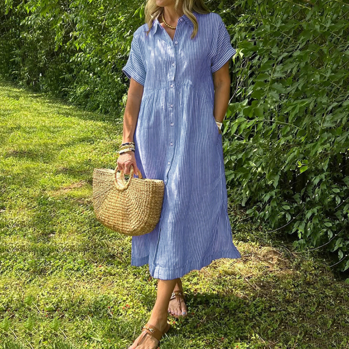 Women striped pocket dress
