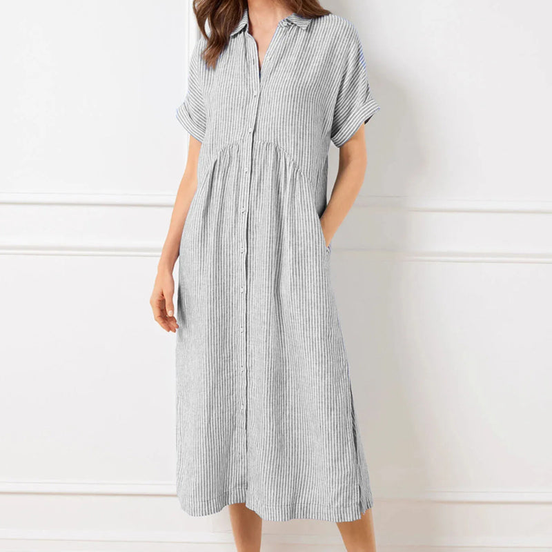 Women striped pocket dress