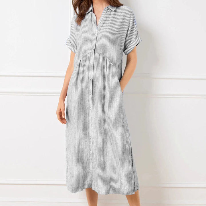 Women striped pocket dress