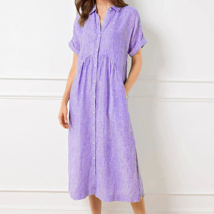 Women striped pocket dress
