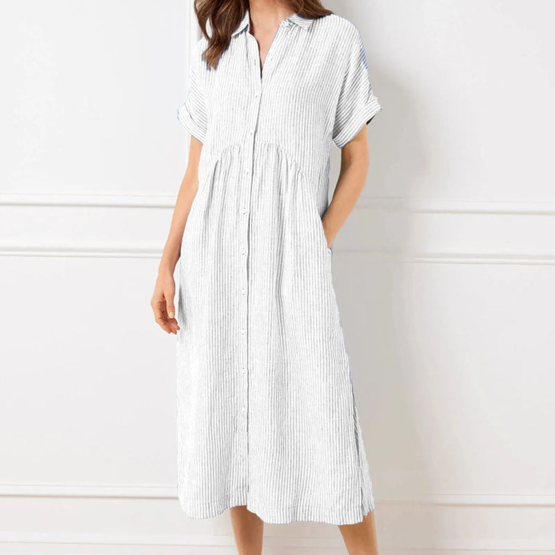Women striped pocket dress