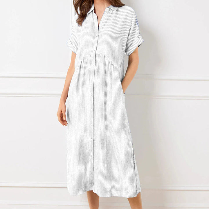 Women striped pocket dress
