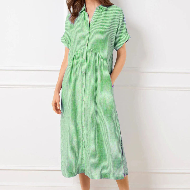 Women striped pocket dress